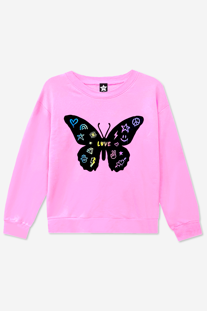 Simply Soft Long Sleeve Crew Top - Rainbow Graffiti Ice Cream