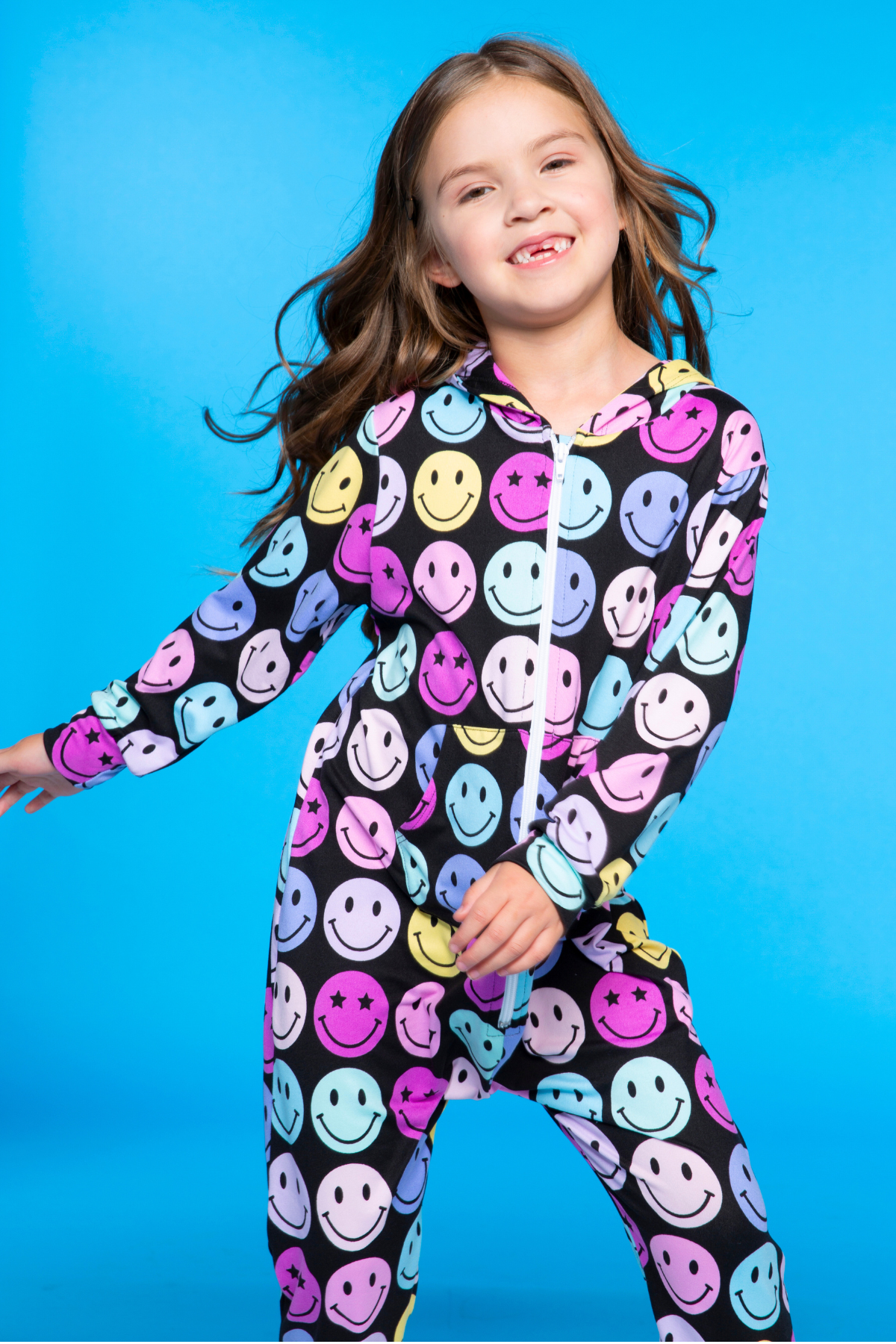 Simply Soft Hooded Zip Onesie - Ivory Heart Smile