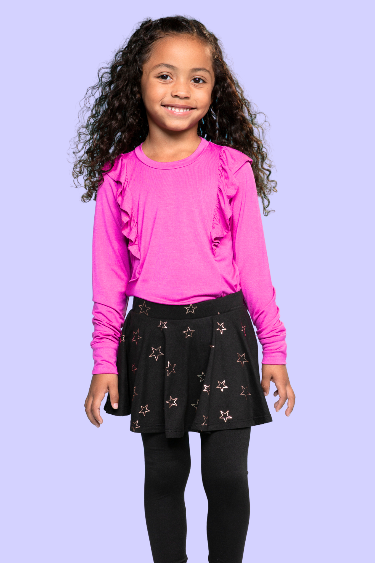 Simply Soft Skater Legging - Neon Lt Pink Leopard Splatter Black