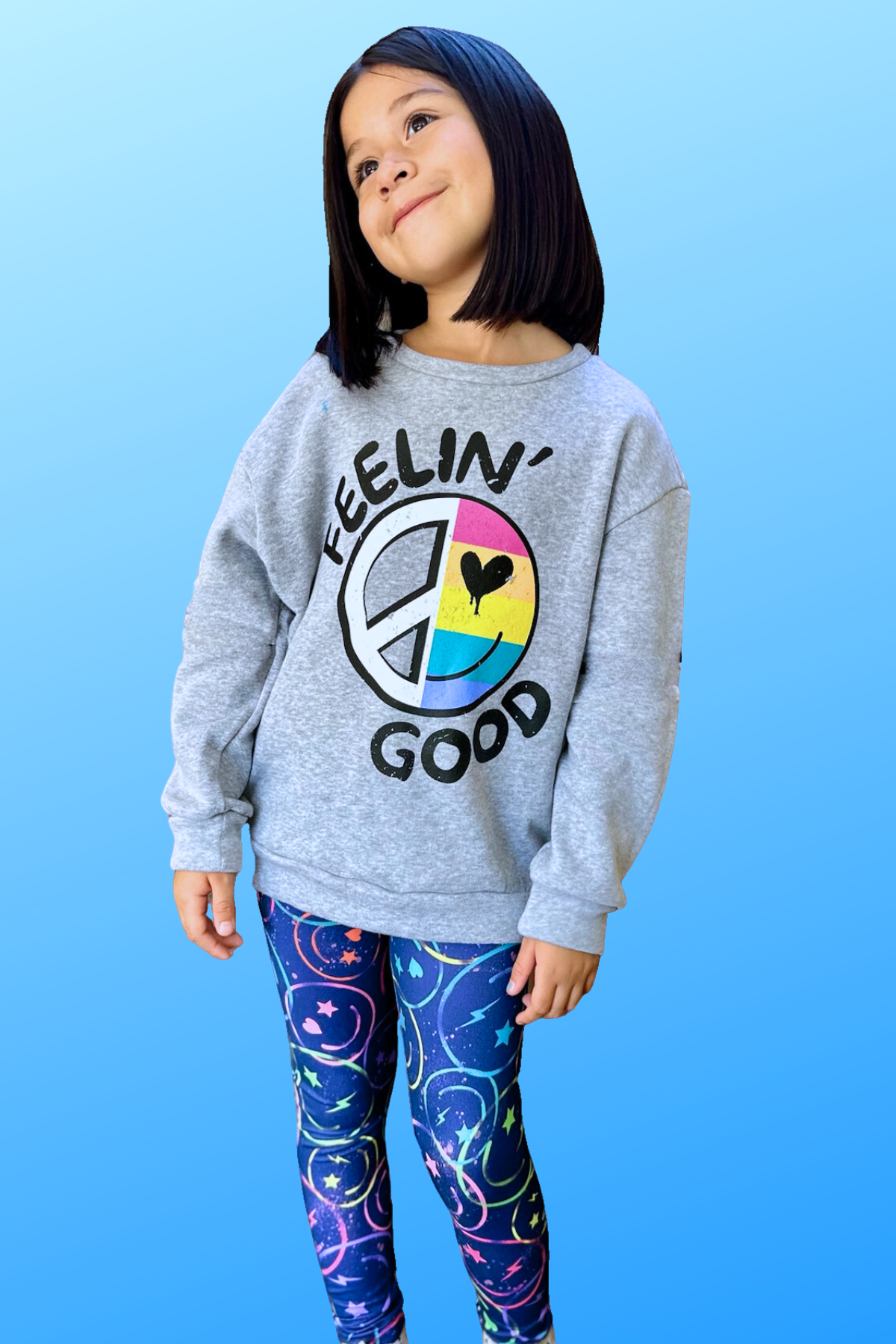 Simply Soft Long Legging - Purple Graffiti Rainbow