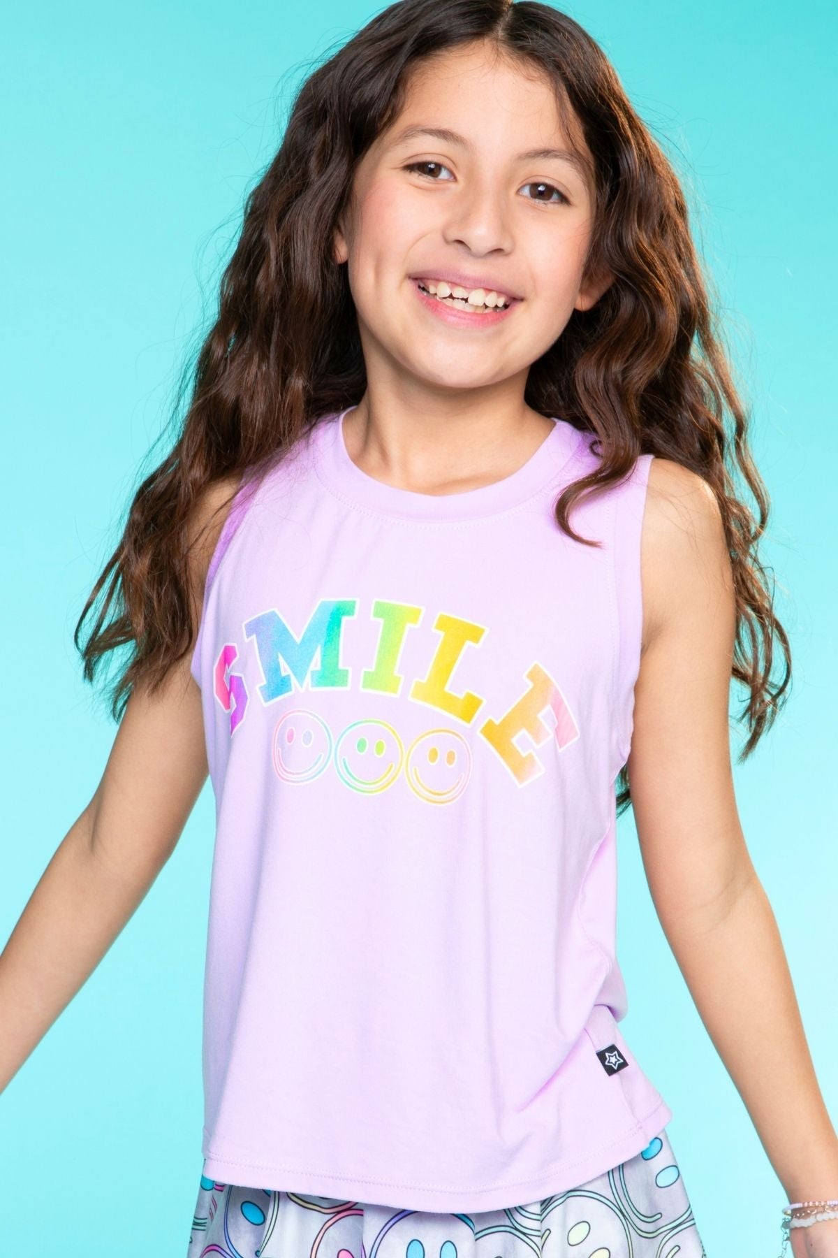 Simply Soft Easy Tank - Lt Blue Neon Pink Malibu