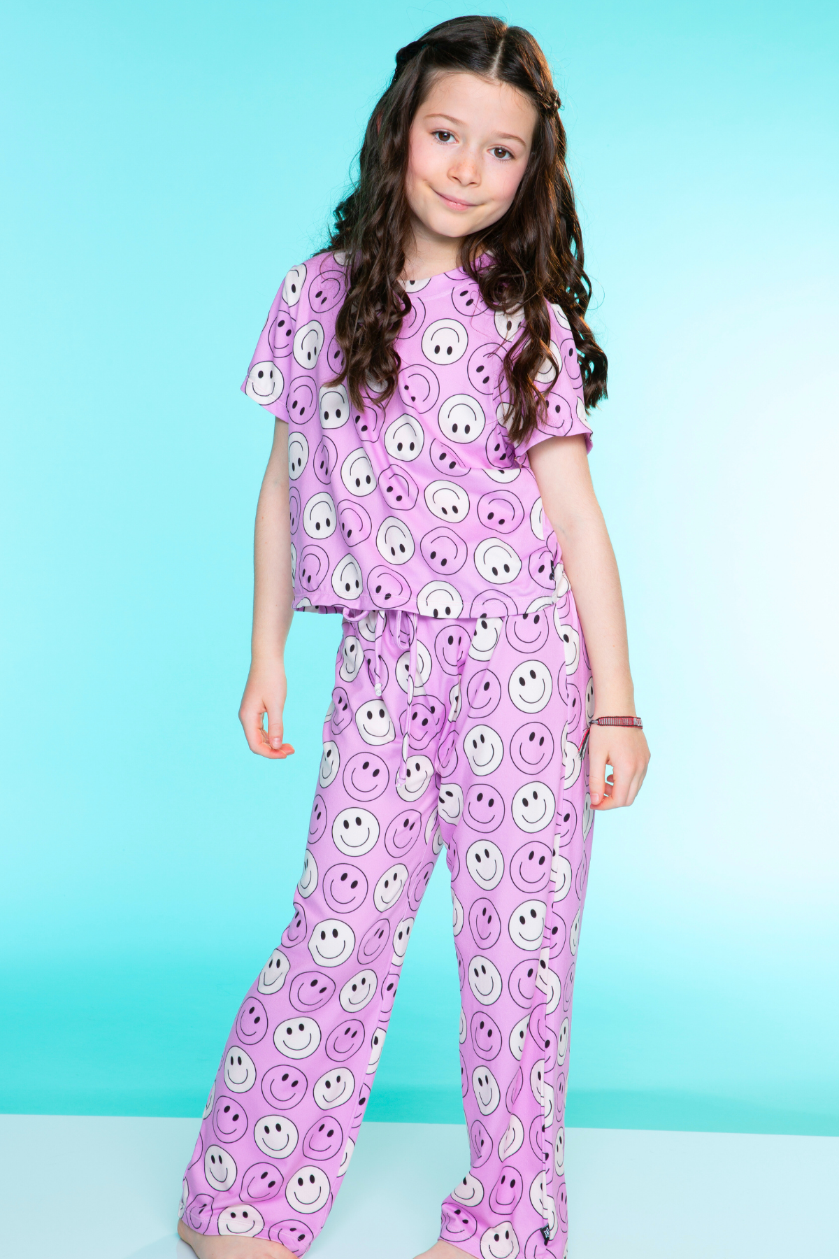 Simply Soft Easy Tee & Karate Pant - Dusty Pink Sticker Emojis