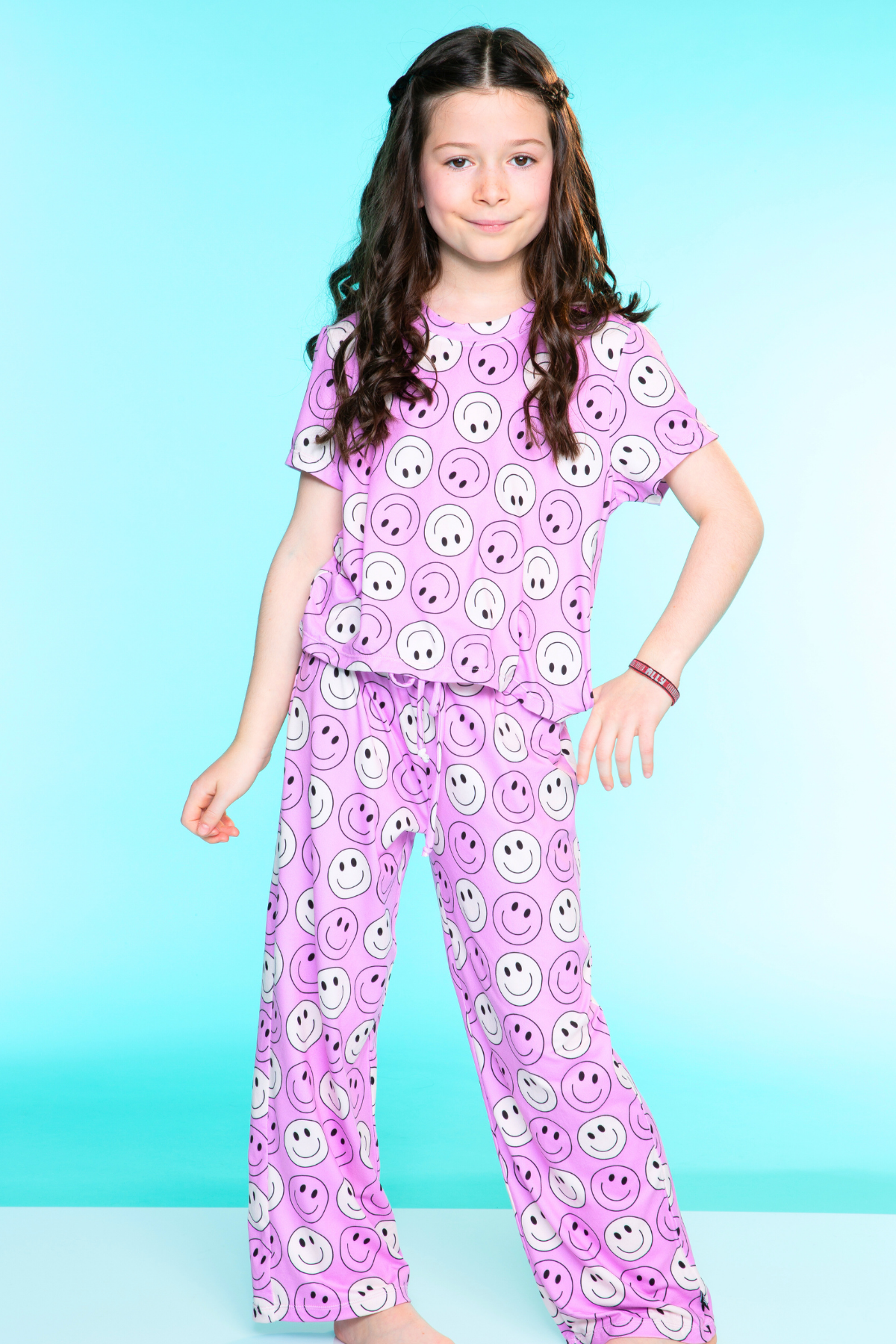 Simply Soft Easy Tee & Karate Pant - Dusty Pink Sticker Emojis