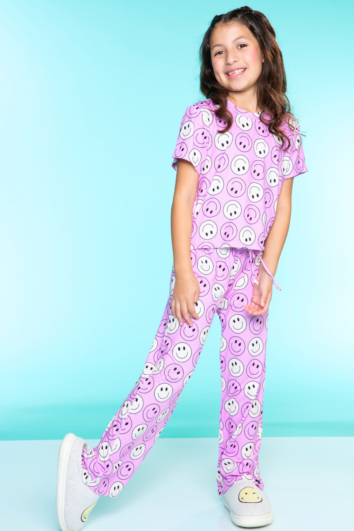 Simply Soft Easy Tee & Karate Pant - Dusty Pink Sticker Emojis