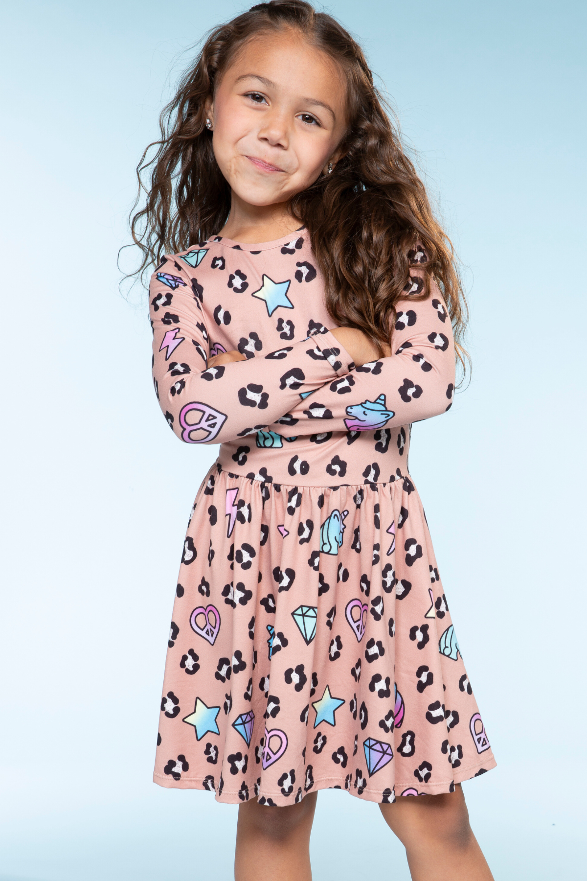Simply Soft Long Sleeve Be Happy Dress.. - Purple Smile Retro