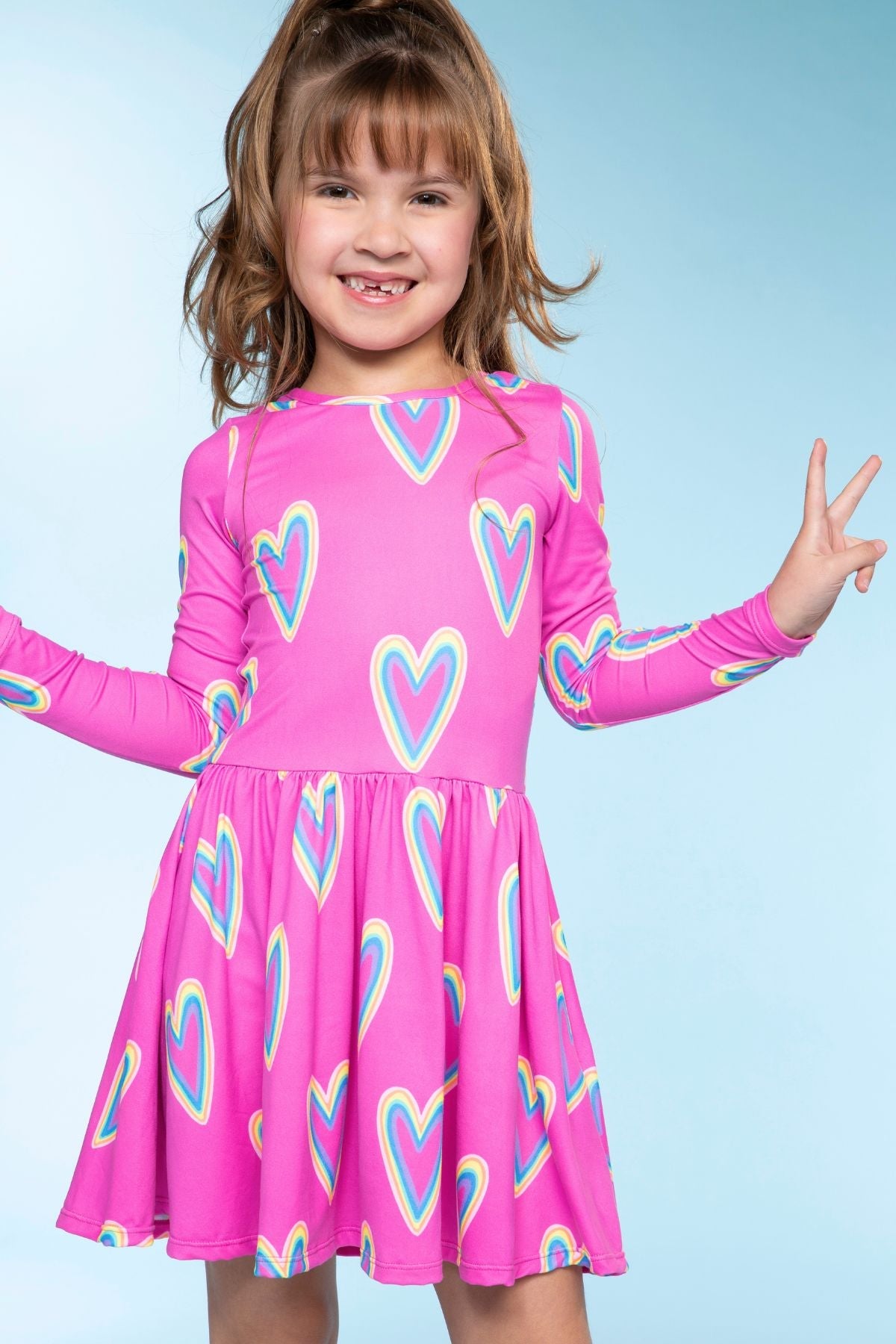 Simply Soft Long Sleeve Be Happy Dress.. - Camo Pink Graffiti Emojis