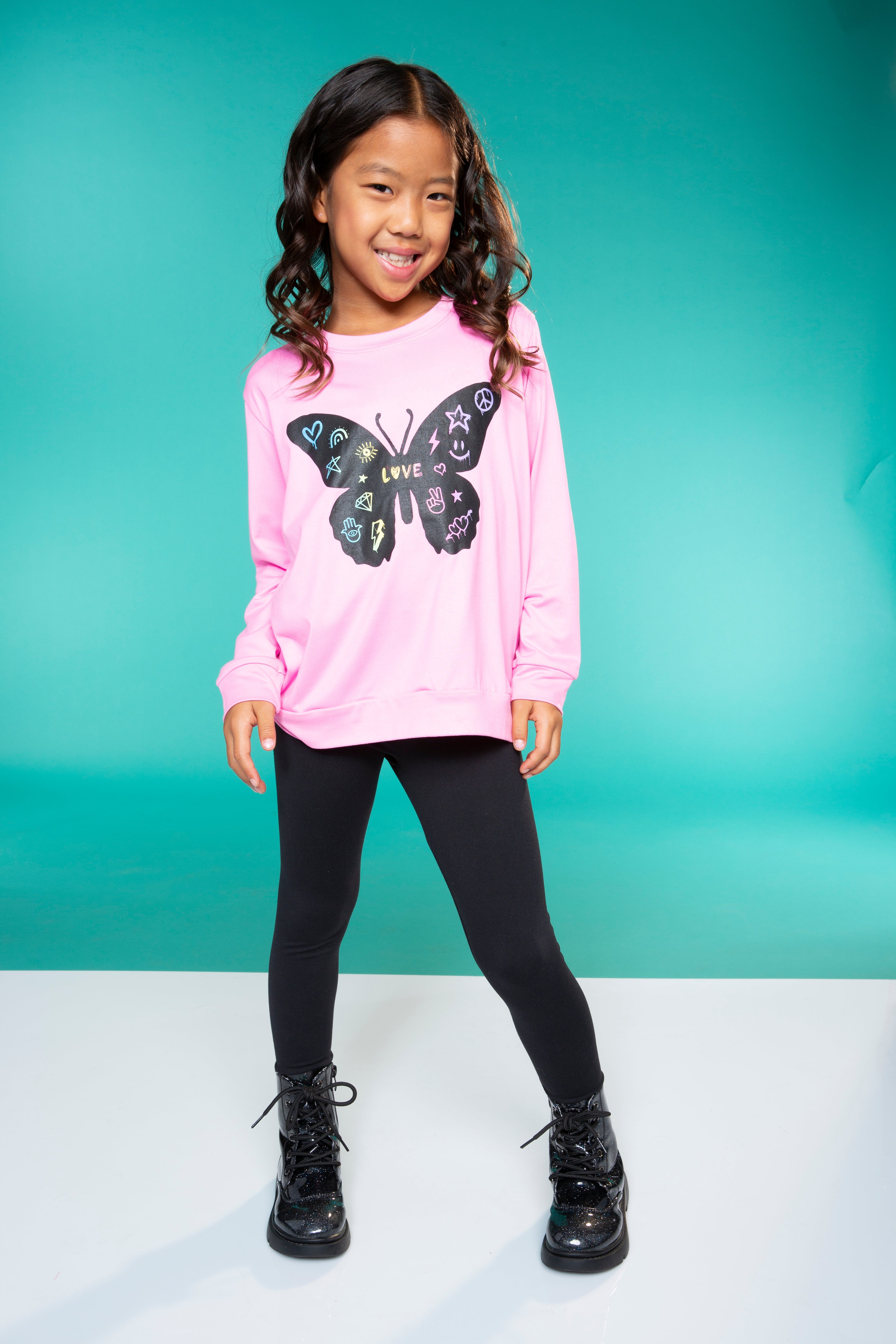 Simply Soft Long Sleeve Crew Top - Rainbow Graffiti Ice Cream