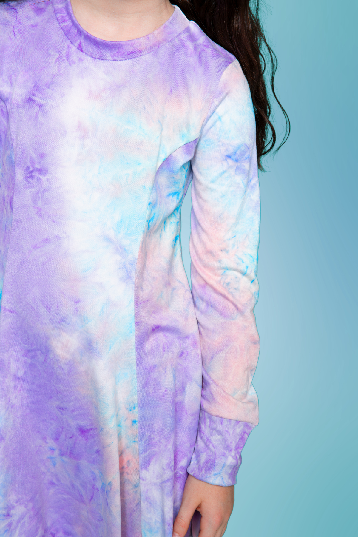 Simply Soft Long Sleeve Twirl Dress - Neon Lt Pink Leopard Splatter