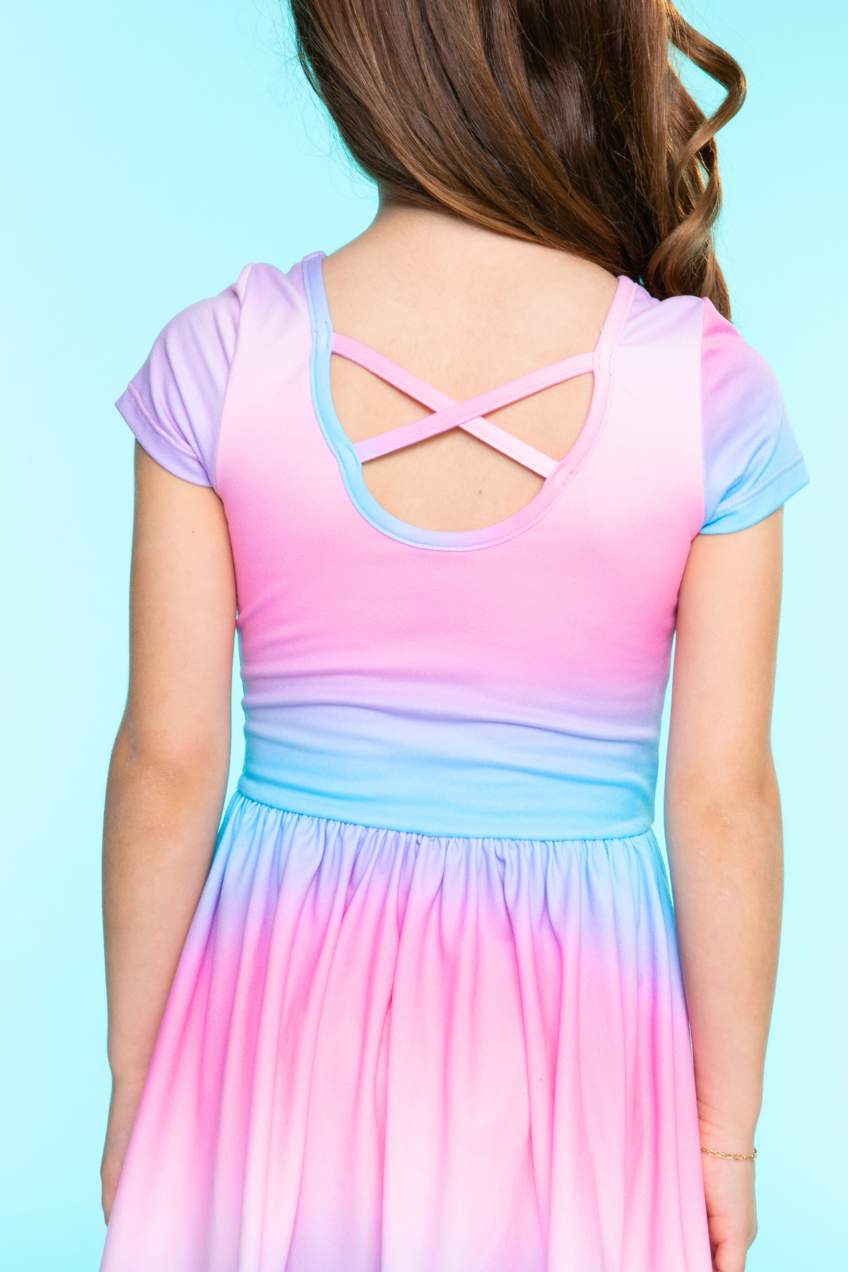 Simply Soft Short Sleeve Be Happy Dress - Tie Dye Rainbow Donuts