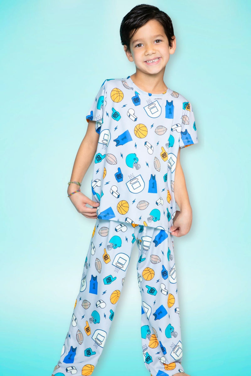 Simply Soft Short Sleeve Tee & Lounge Pant - Ice Grey Sports