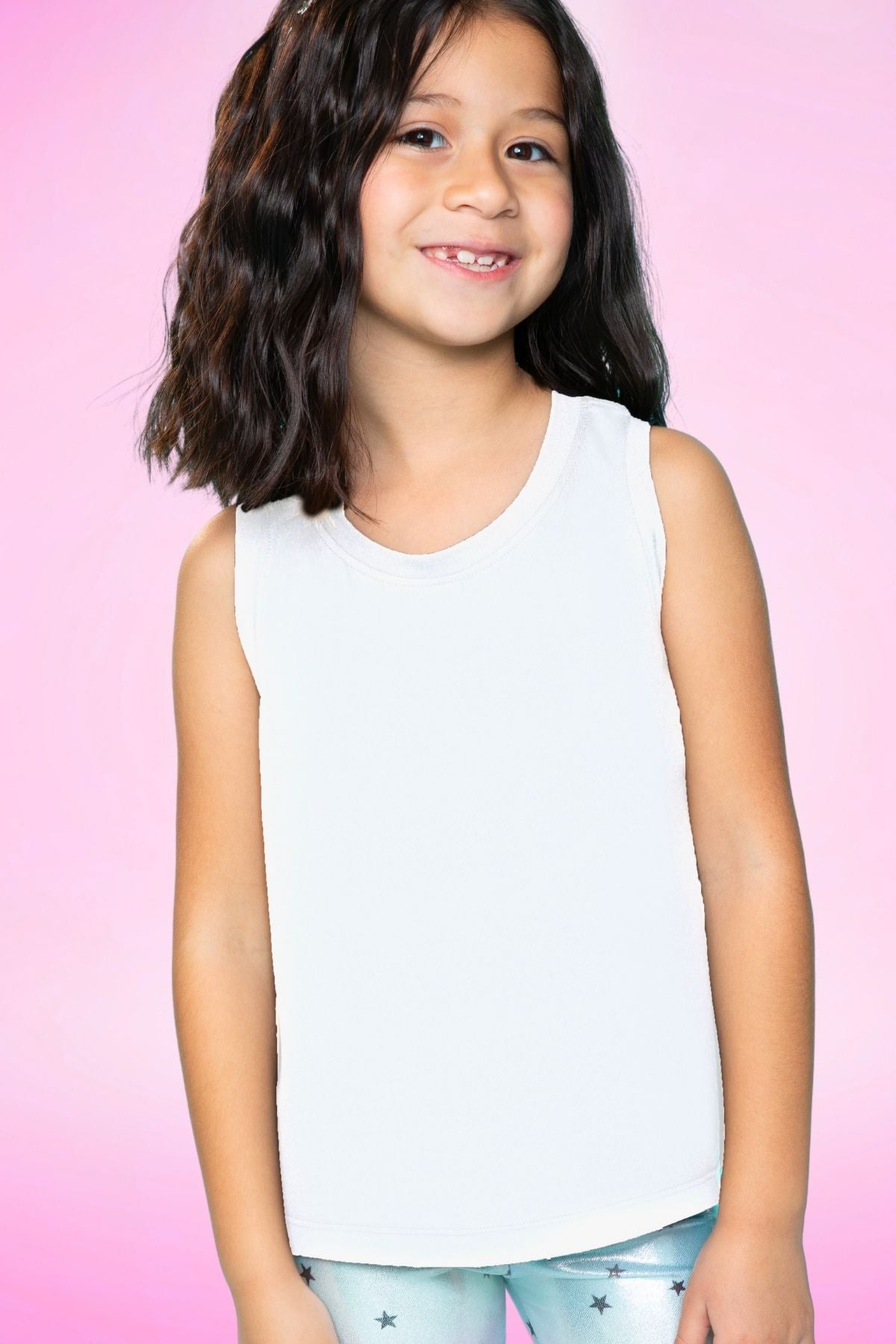 Simply Soft Easy Tank - Lt Blue Neon Pink Malibu
