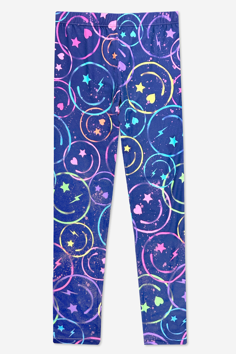 Simply Soft Long Legging - Purple Graffiti Rainbow