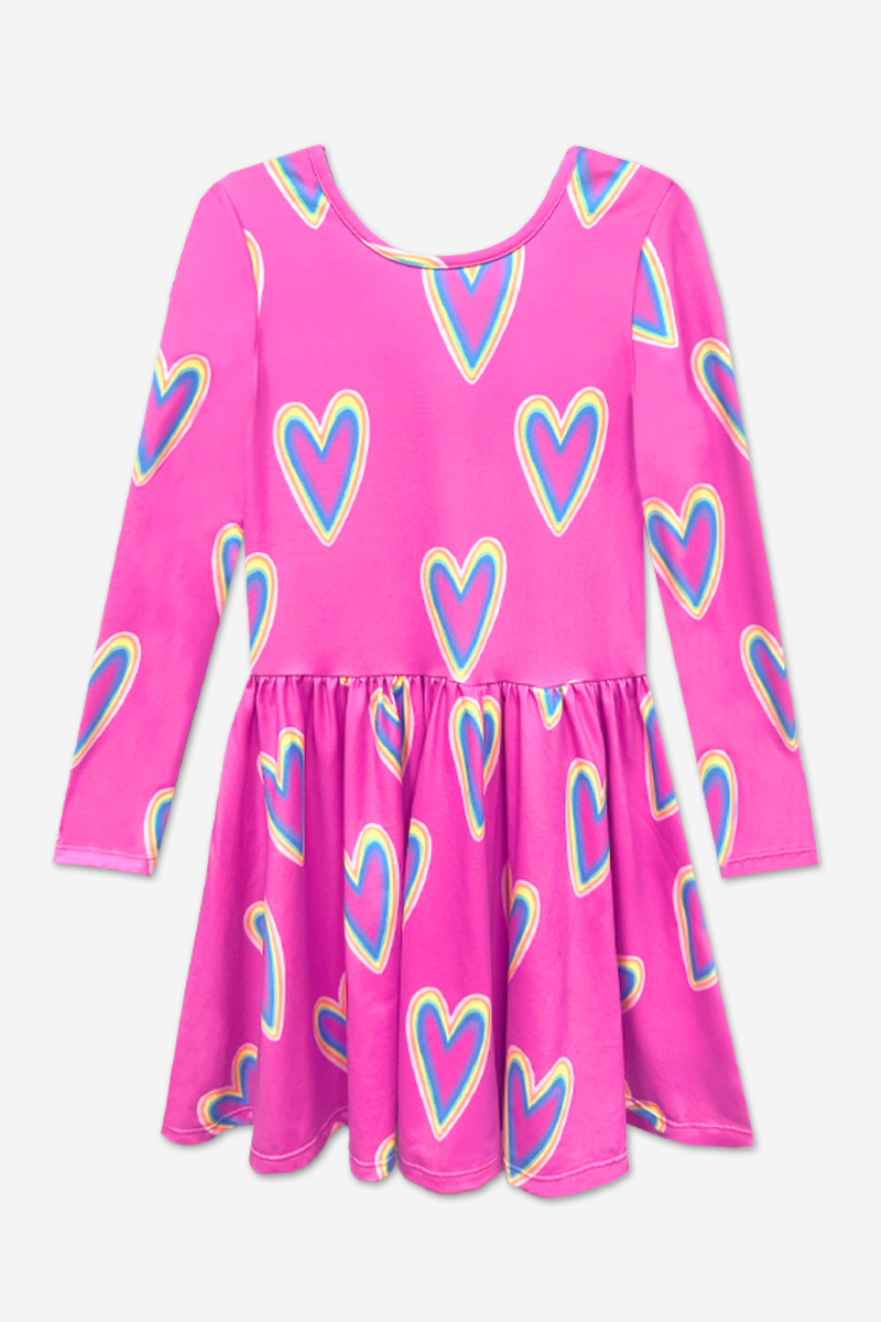 Simply Soft Long Sleeve Be Happy Dress.. - Purple Smile Retro