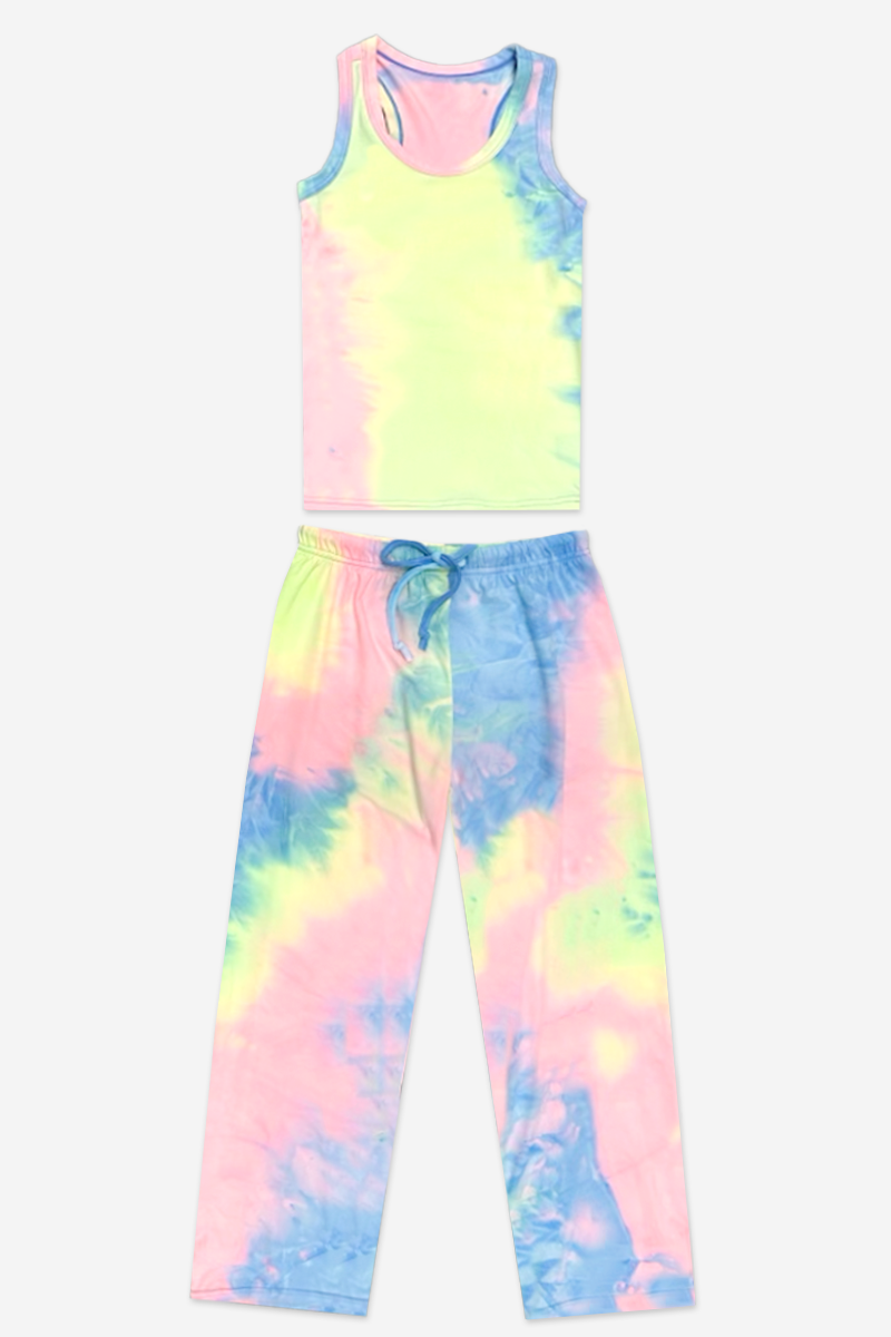 Simply Soft Racer Tank & Karate Pant Set - Pink Ivory Striped Strawberry