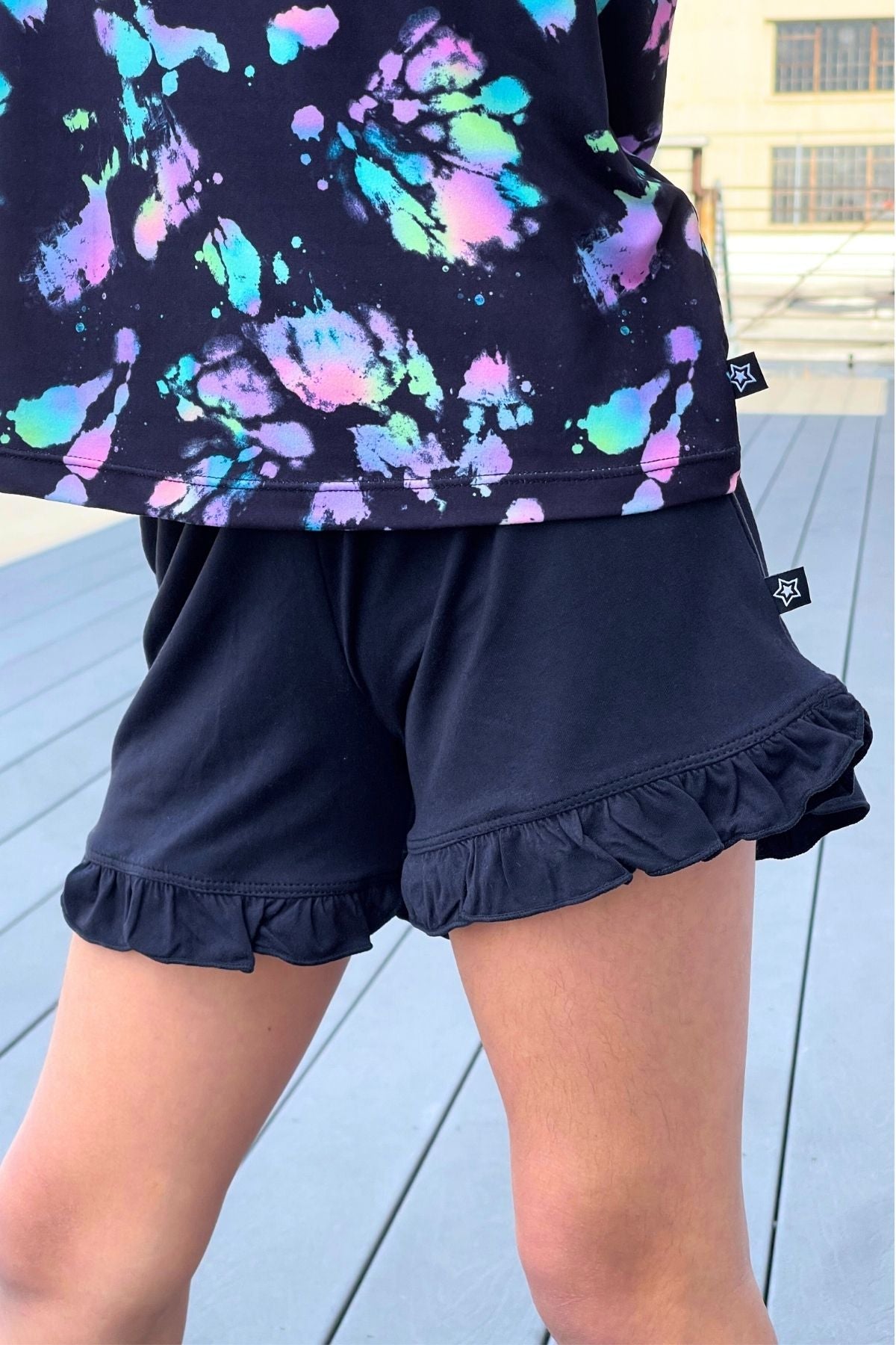 Simply Soft Ruffle Short - Pink Blue Star - NEW!