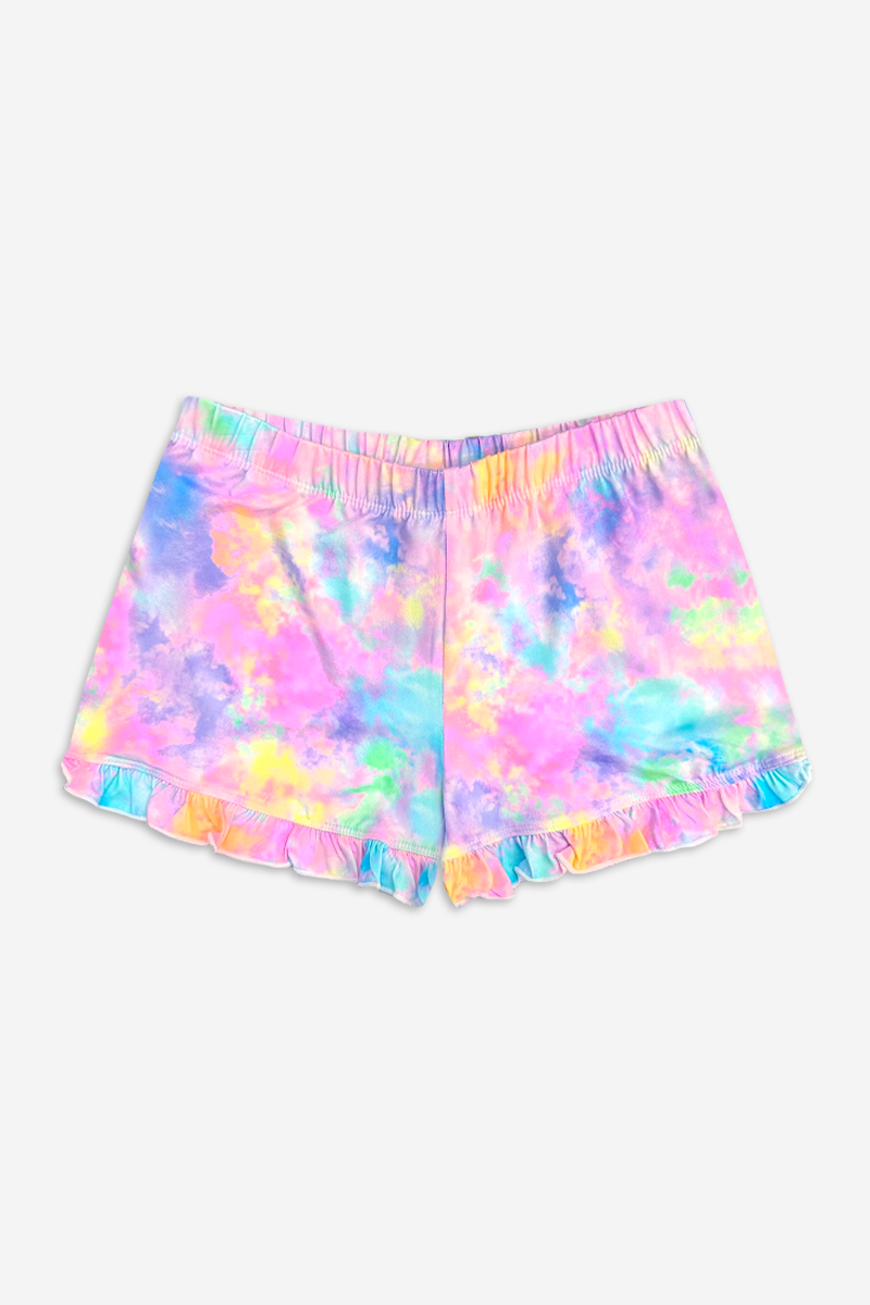 Simply Soft Ruffle Short - Pink Blue Star