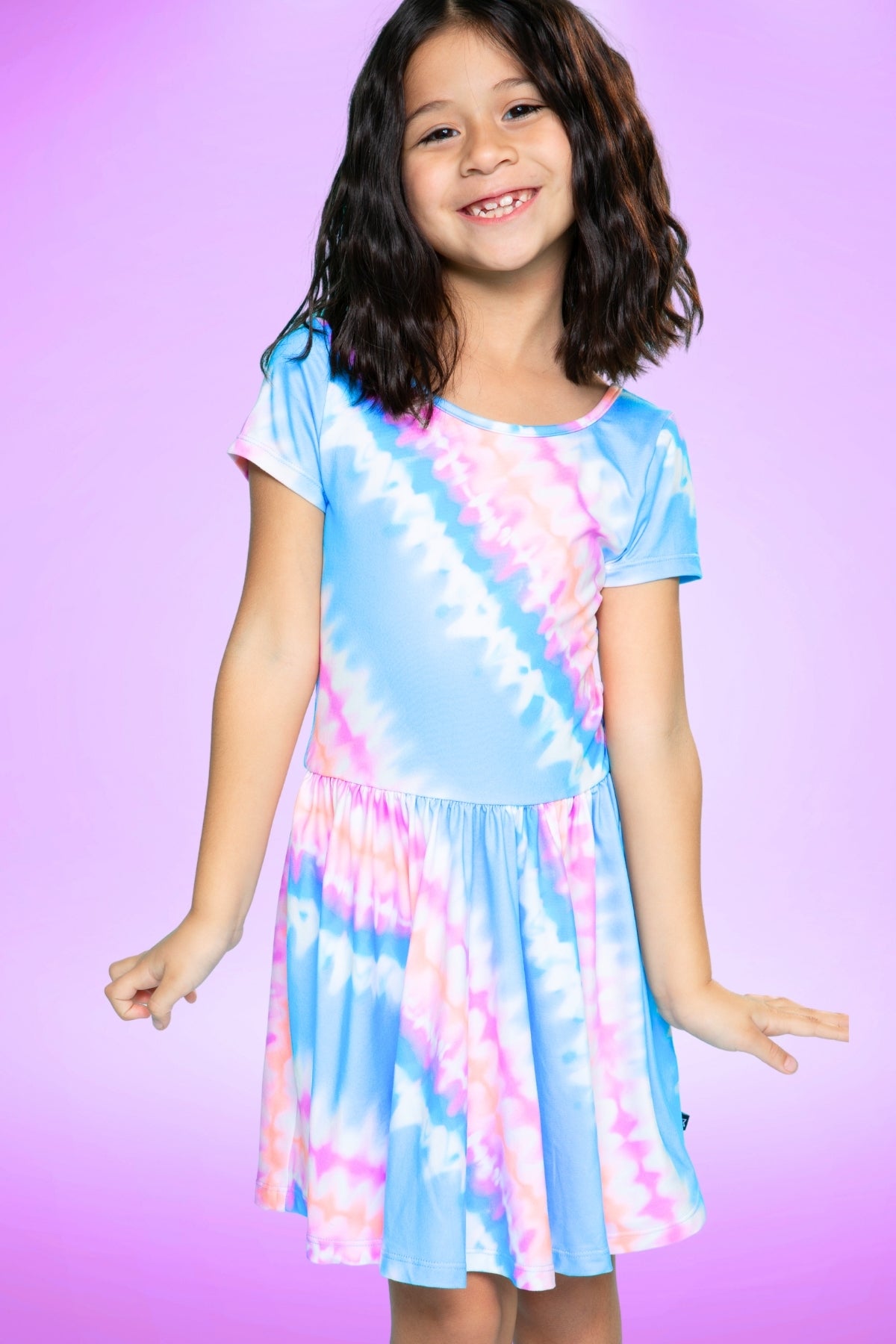 Simply Soft Short Sleeve Be Happy Dress - Rainbow Cupcakes