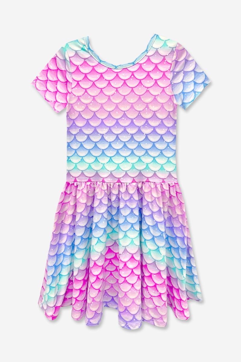 Simply Soft Short Sleeve Scoop Back Be Happy Dress - Neon Pink Sketch Emoji - NEW!