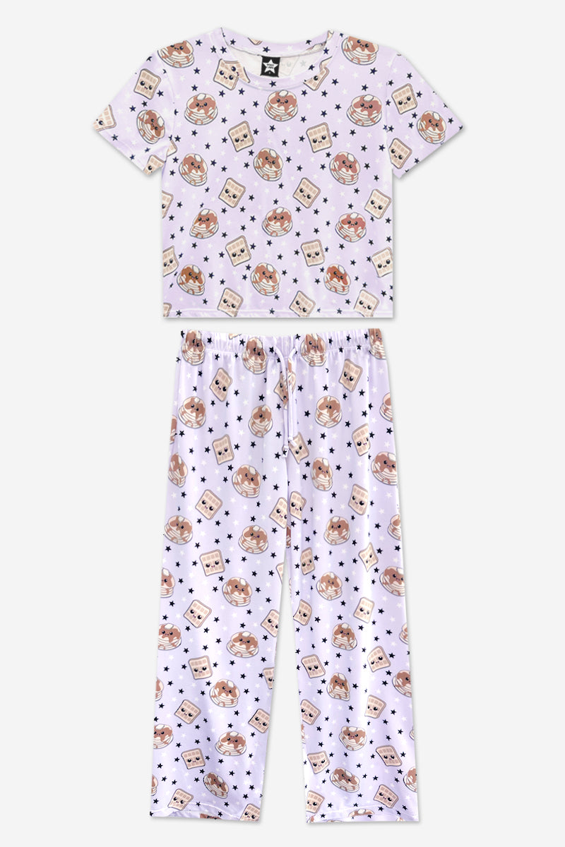 Simply Soft Easy Tee & Karate Pant - Dusty Pink Sticker Emojis