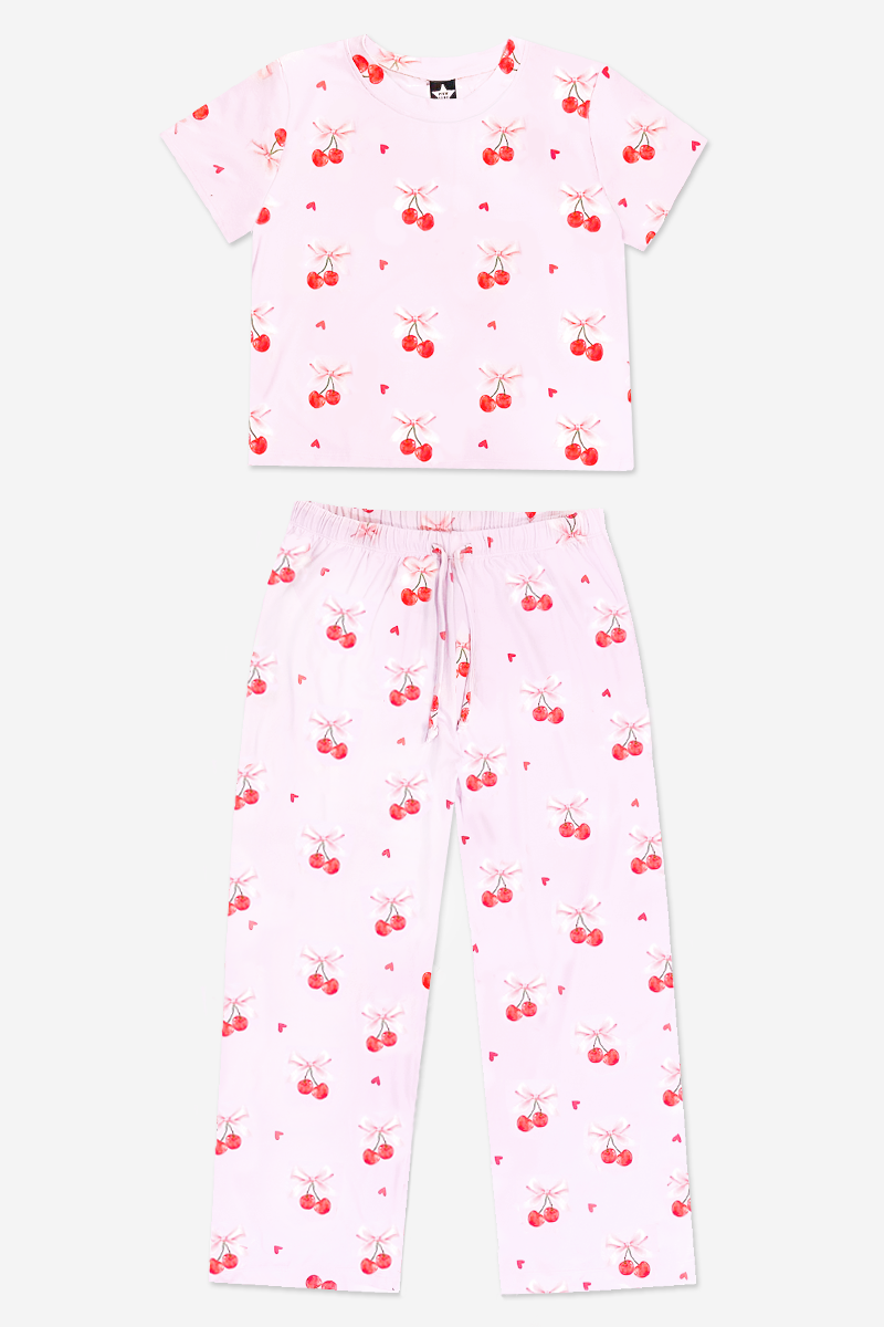 Simply Soft Easy Tee & Karate Pant - Dusty Pink Sticker Emojis