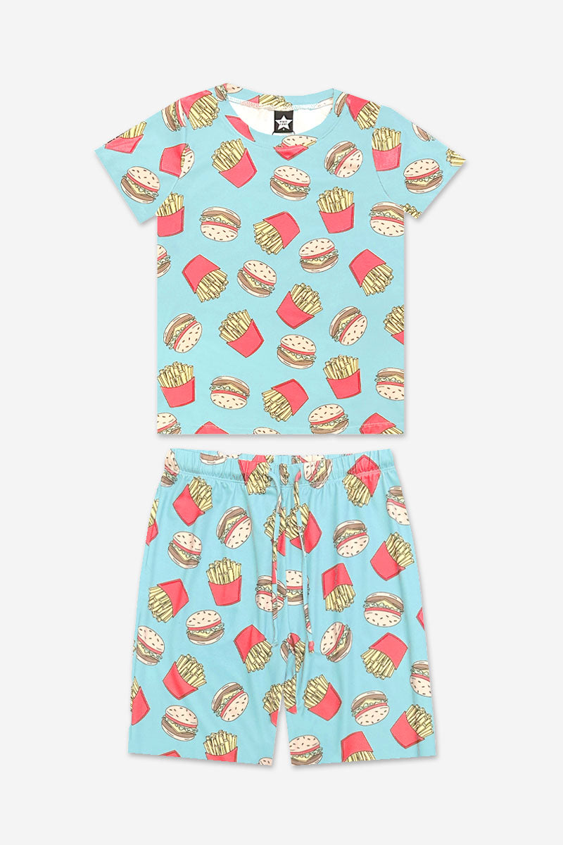 Simply Soft Short Sleeve Tee & Lounge Short - Blue Pizza