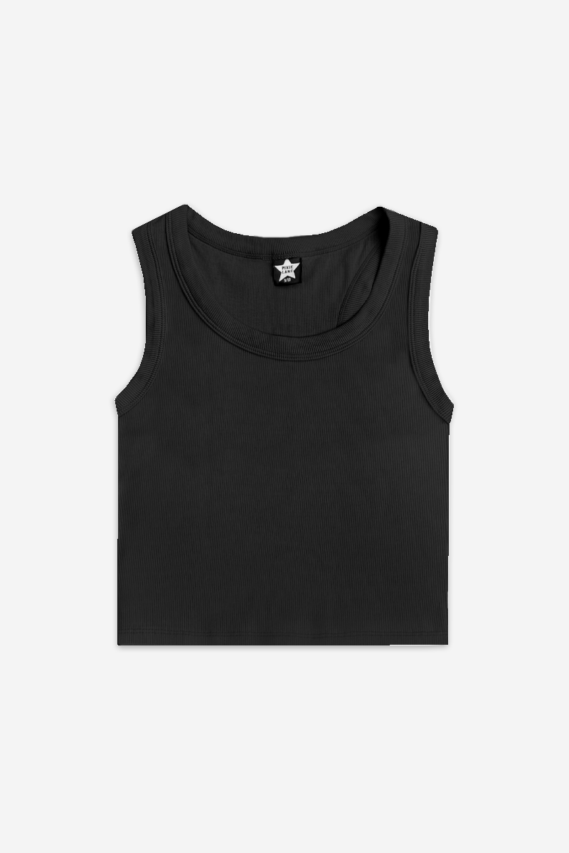 Ultra-Soft Ribbed Cropped Racer Tank - Neon Lime