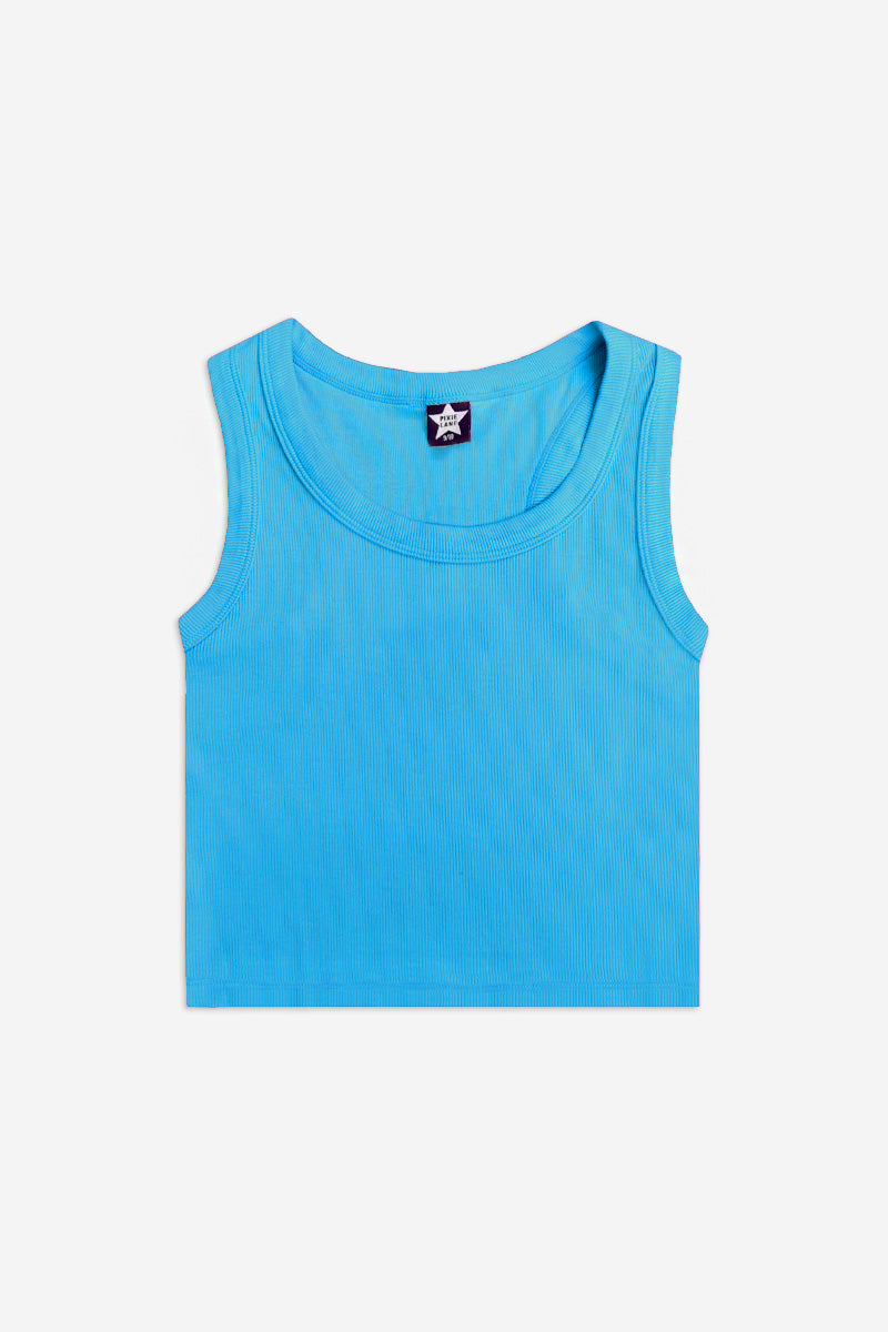 Ultra-Soft Ribbed Cropped Racer Tank - Neon Lime
