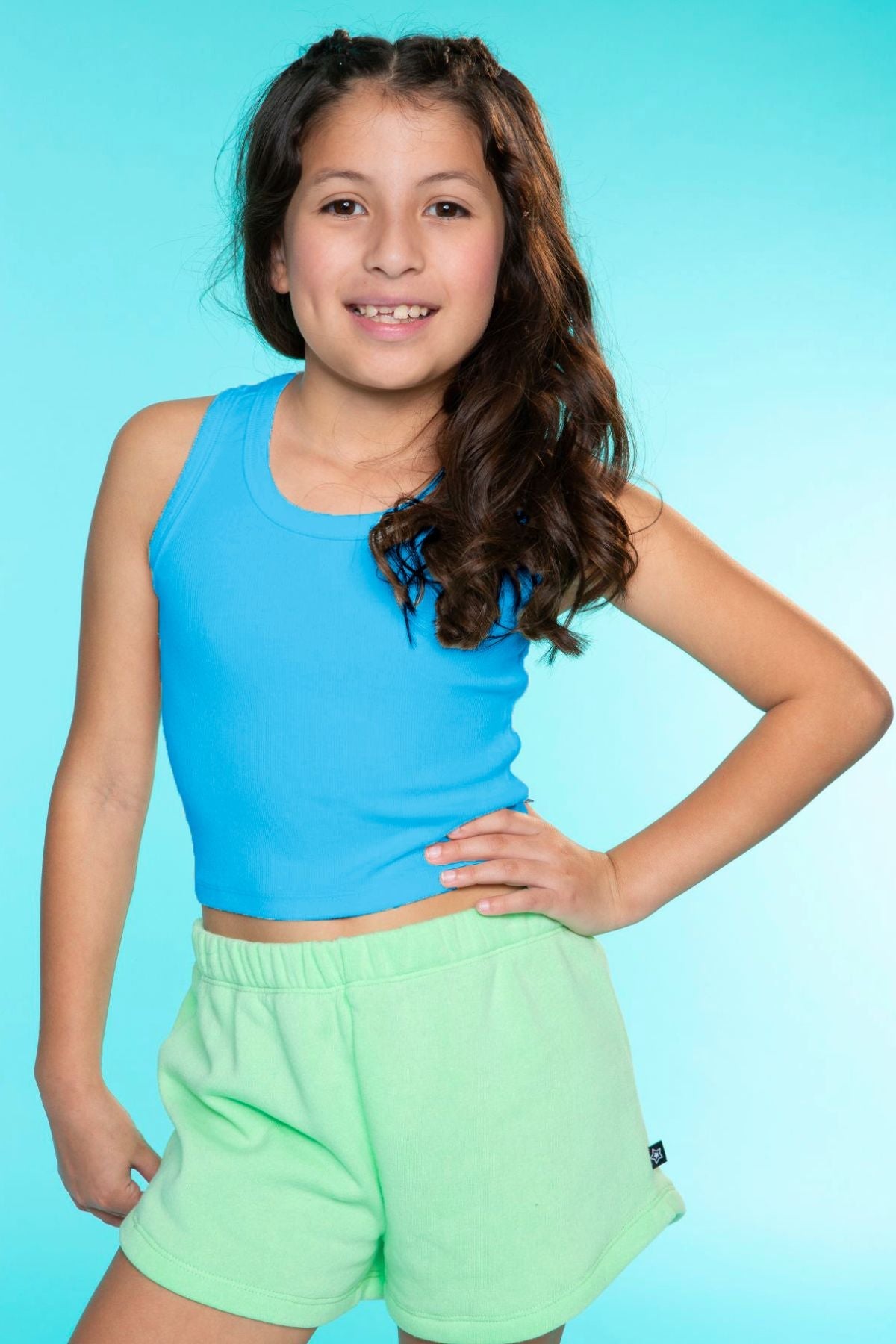 Ultra-Soft Ribbed Cropped Racer Tank - Neon Pink