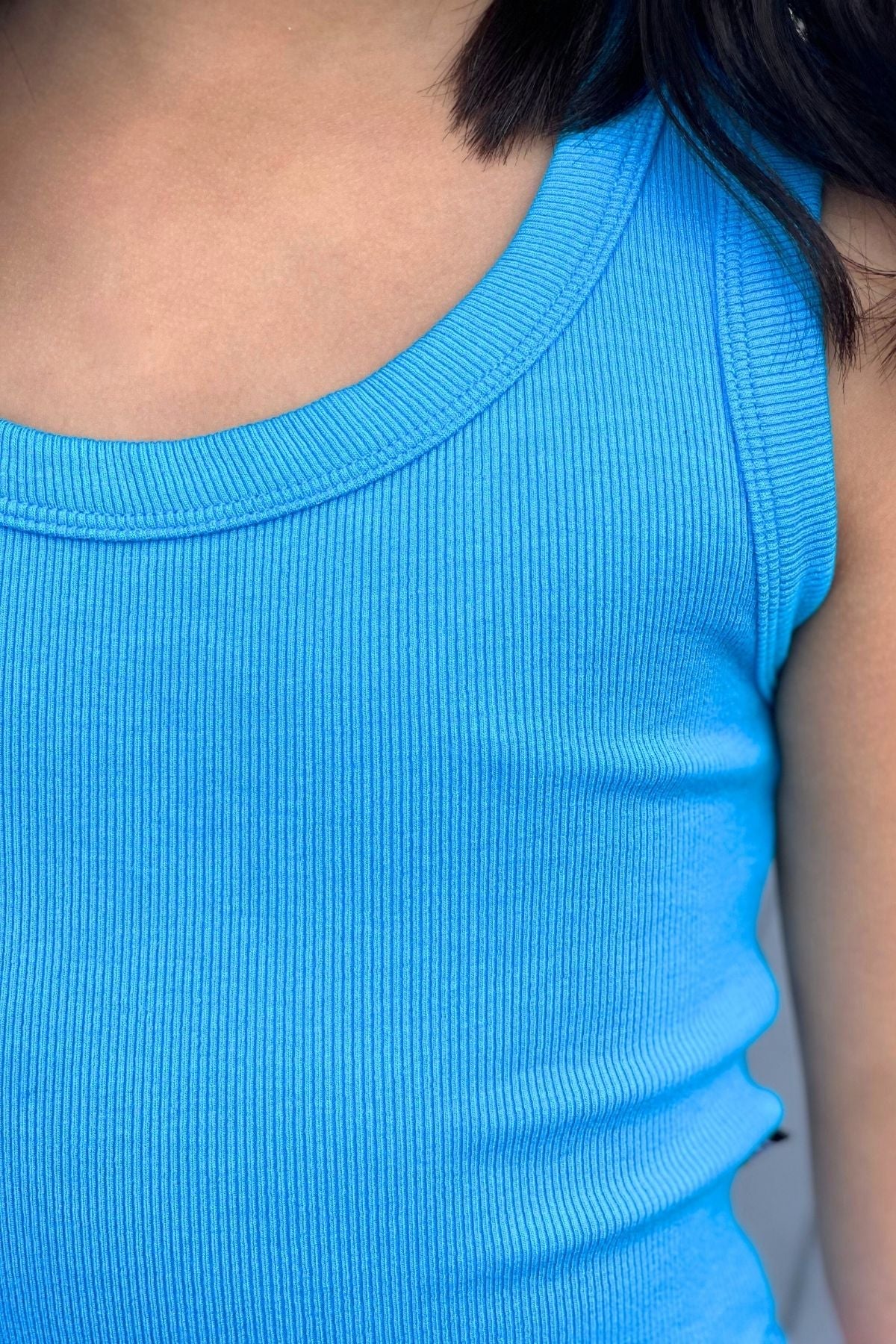 Ultra-Soft Ribbed Cropped Racer Tank - Neon Pink