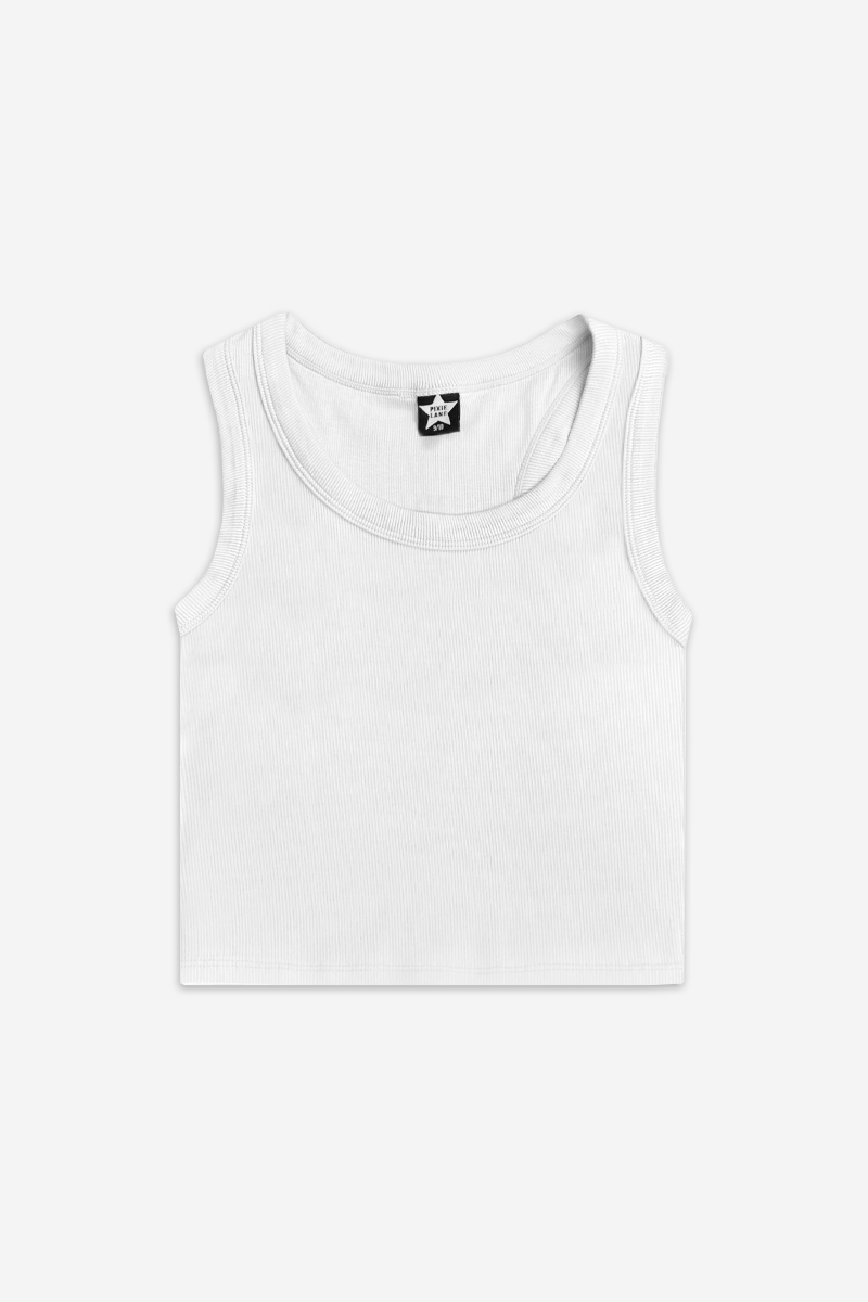 Ultra-Soft Ribbed Cropped Racer Tank - Neon Lime