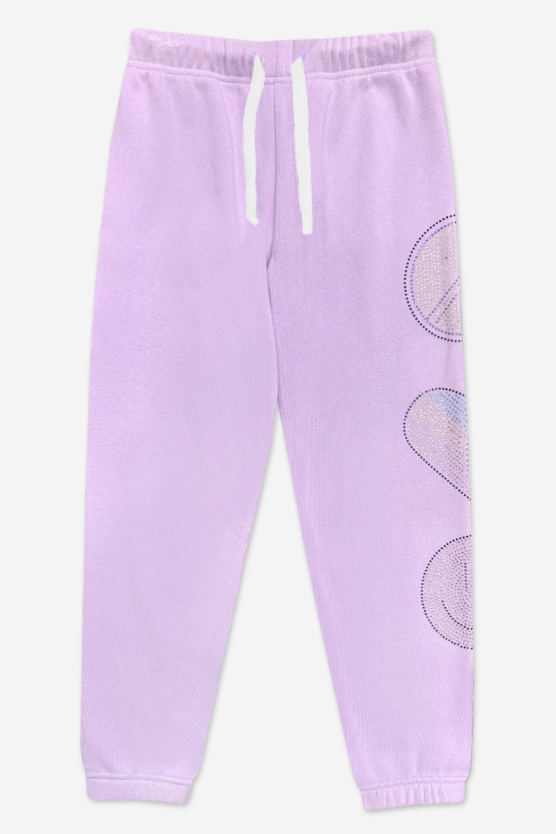 Cotton Soft French Terry Sweatpant ••• - Vintage Iris Sequin Heart