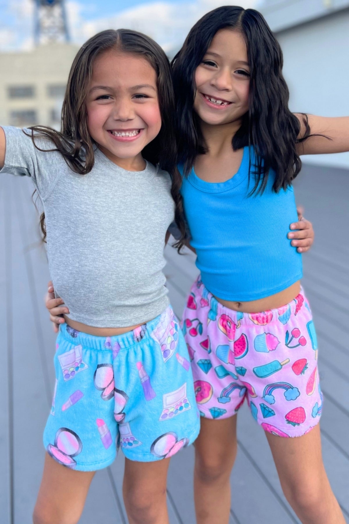 Fuzzy Plush Dolphin Short - Pink Moon Stars