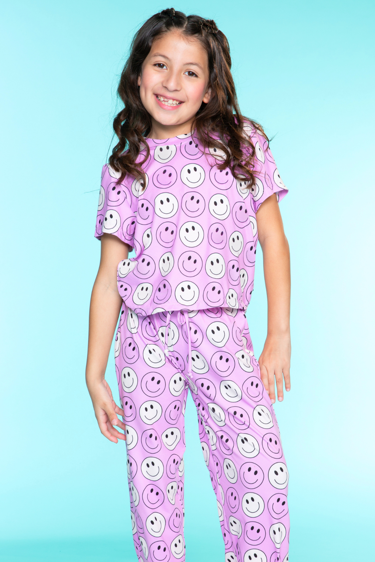Simply Soft Easy Tee & Karate Pant - Dusty Pink Sticker Emojis