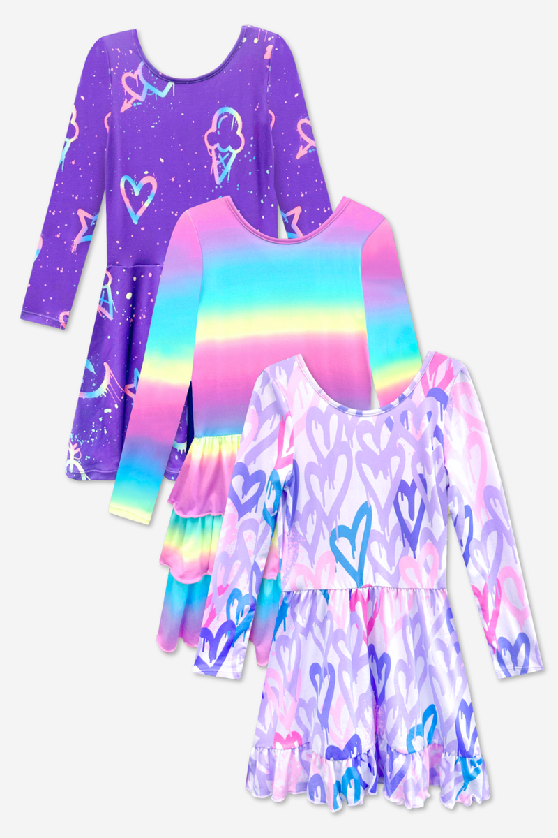 3-Pack Simply Soft L/S Dress.