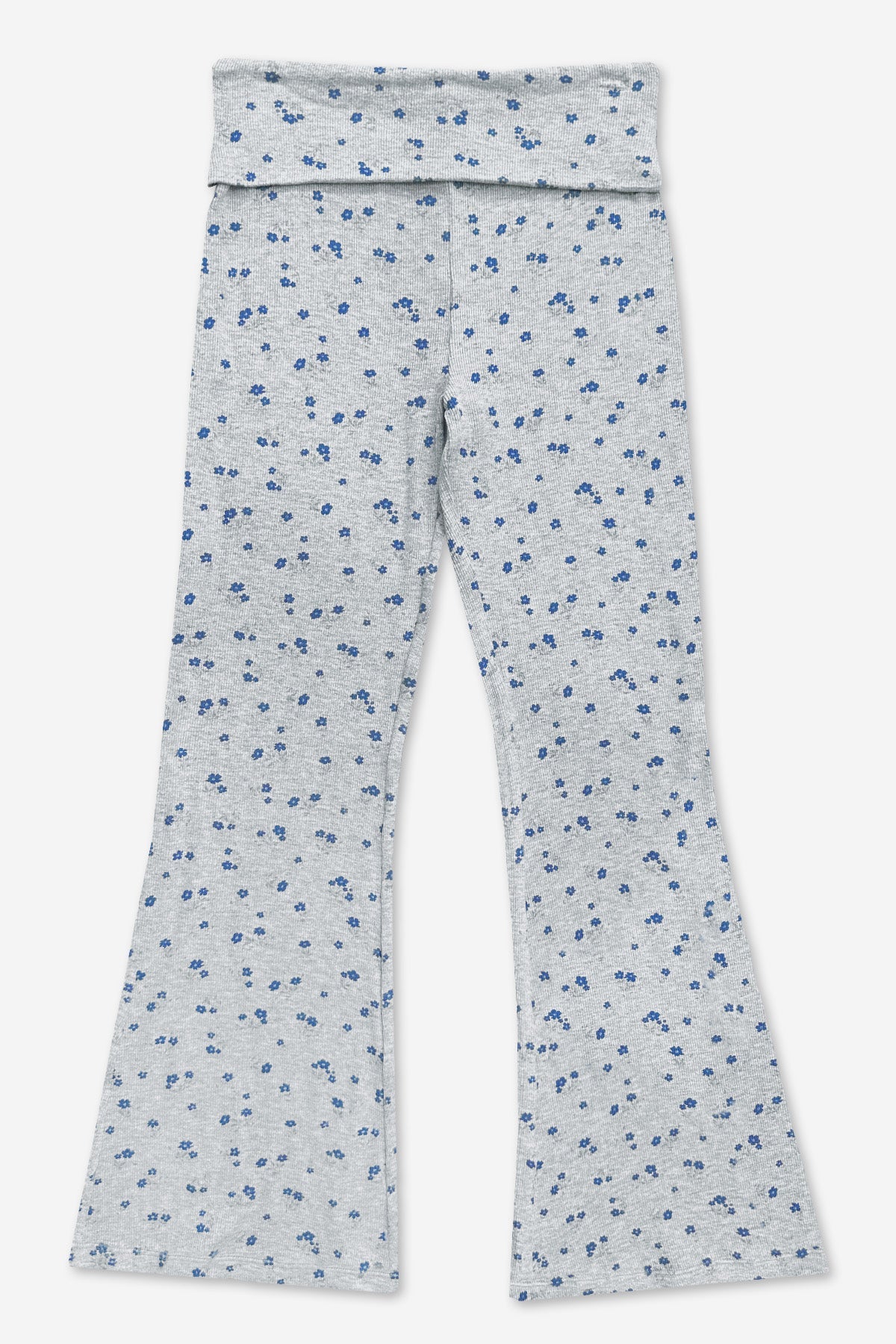 Foldover Rib Flare Legging - H Grey Navy Floral - NEW!