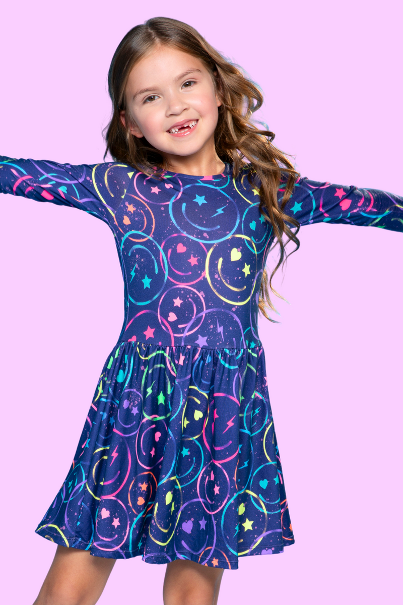 Simply Soft Long Sleeve Be Happy Dress