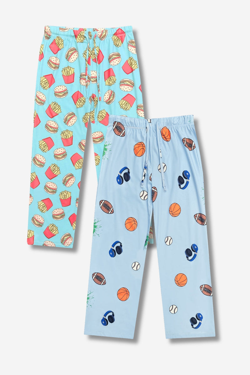 Multipack: Simply Soft Karate Pant - Burger & Fries | Ice Blue Sports Gamer - Image 1