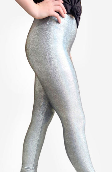 Glitter Foil Long Legging - Metal