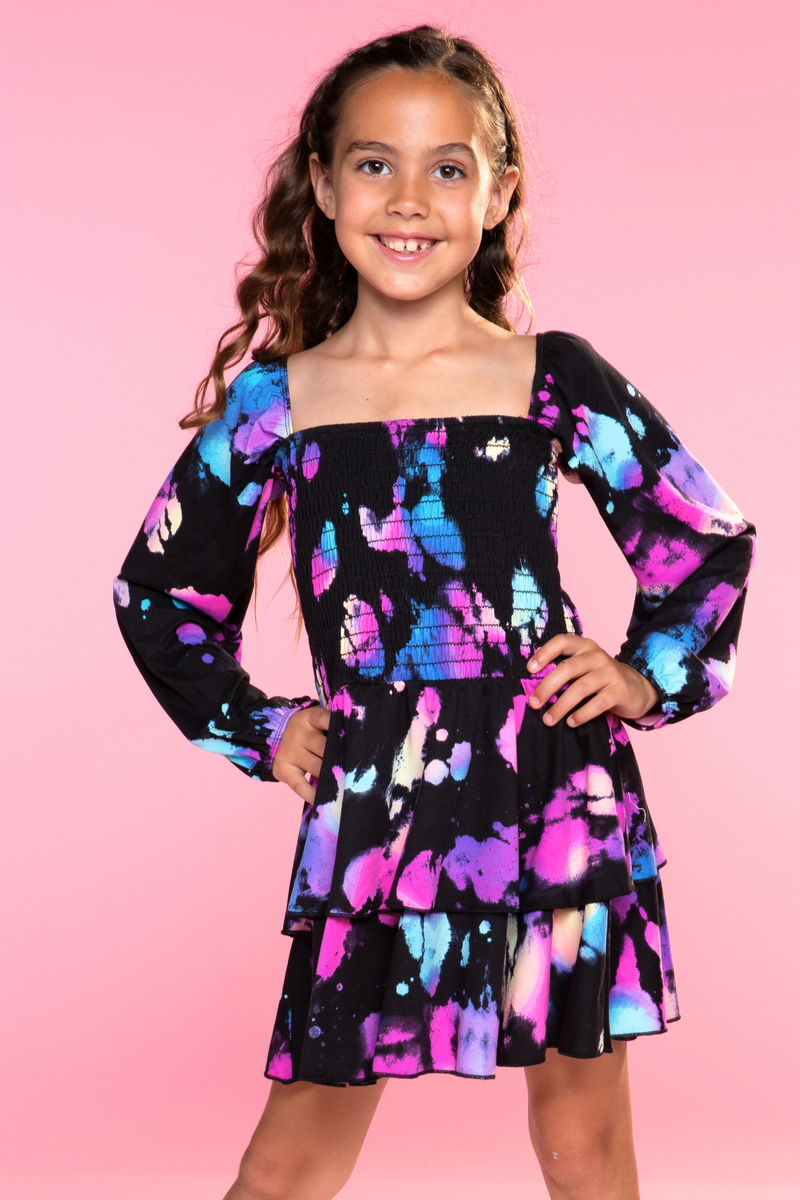 Aqua smocked waist flounce dress best sale