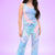 Pink Aqua Denim Tie Dye