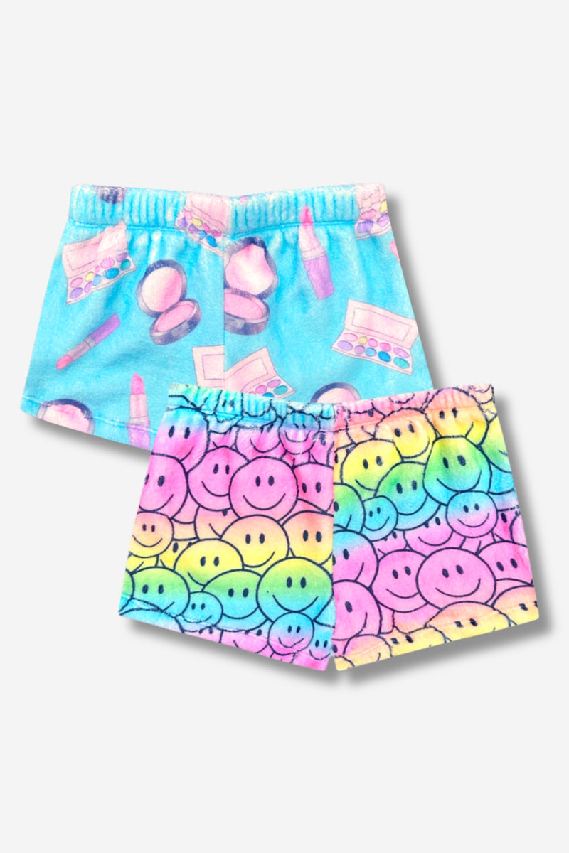 Multipack: Fuzzy Plush Dolphin Short - Mint Pink Makeup | Rainbow Ombre Smile - Image 1