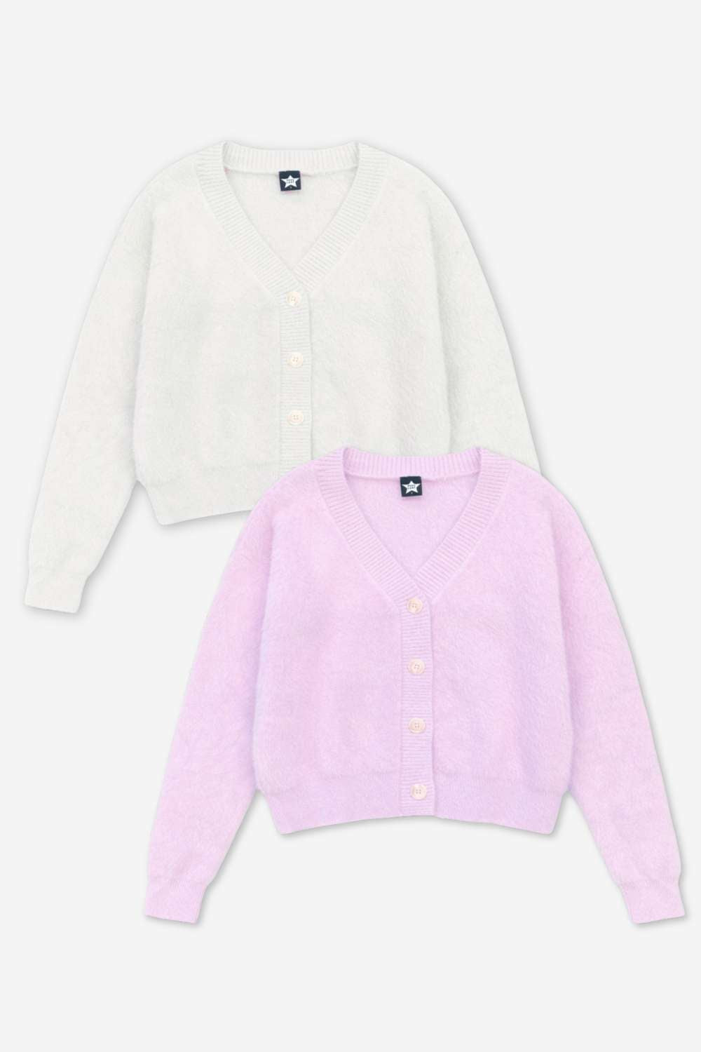 2-Pack Fuzzy Soft Cardigan Sweater