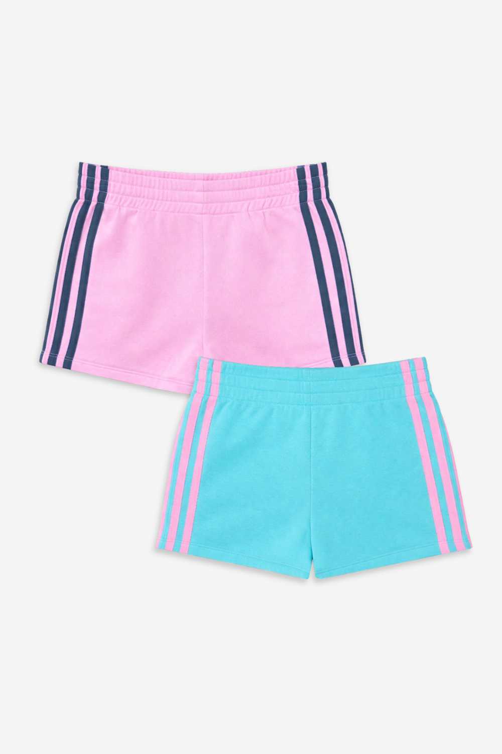 2 Pack - French Terry Smocked Striped Short
