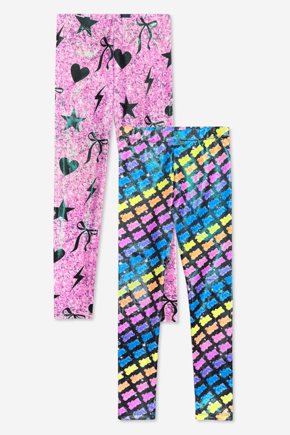 2-Pack Glitter Foil High Shine Legging.