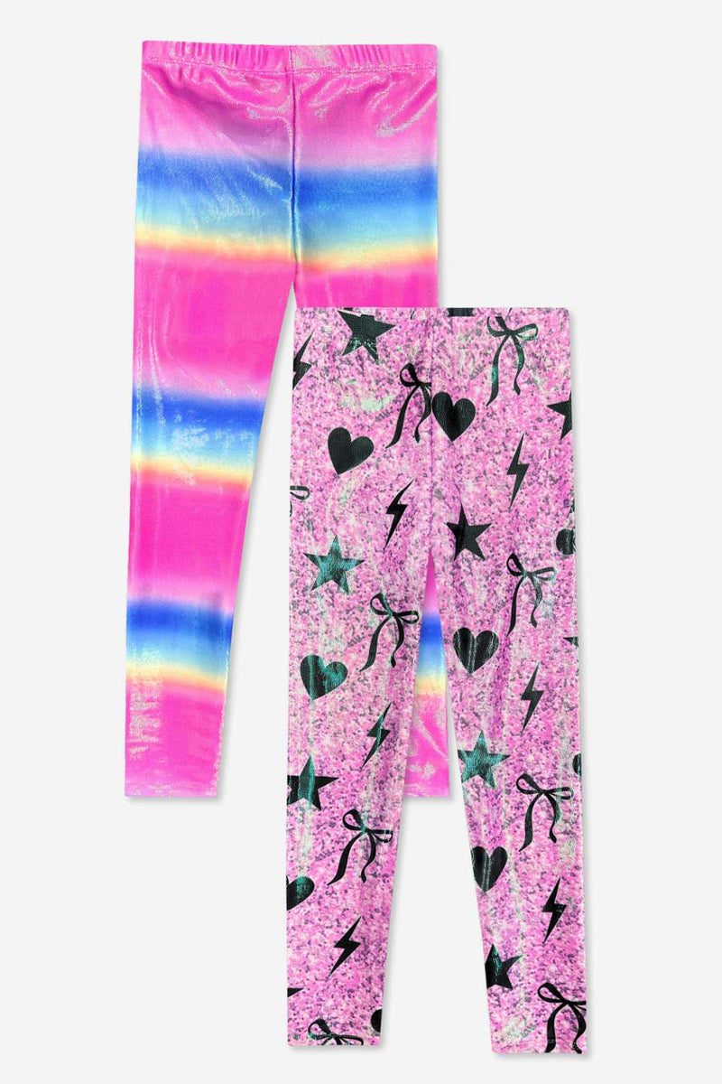 2-Pack Glitter Foil High Shine Legging