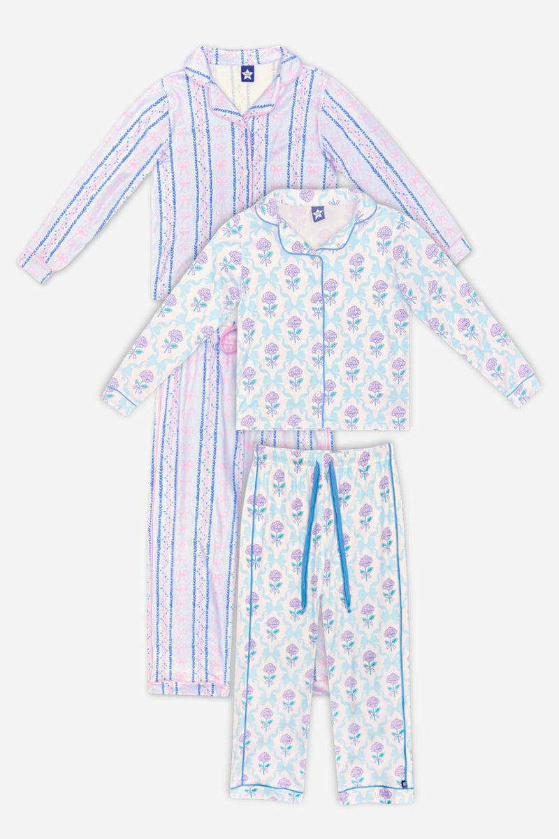 2-Pack Long Sleeve Simple Soft Button Down Top & Karate Pant