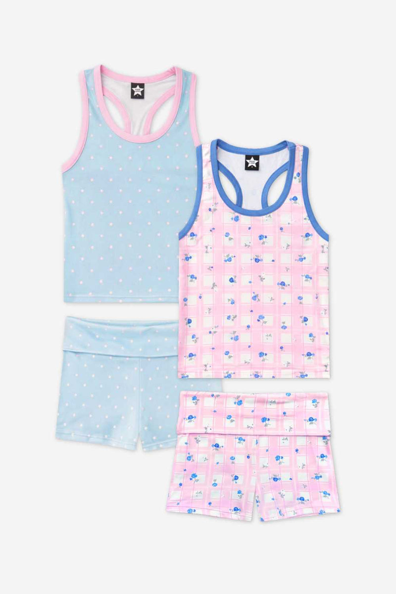 2 Pack - Racerback Tank & Foldover Short Set