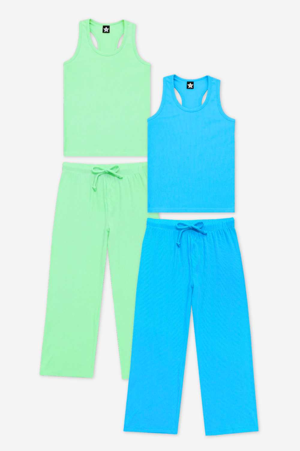 2 Pack Ultra Soft Ribbed Racer Tank & Karate Pant Set