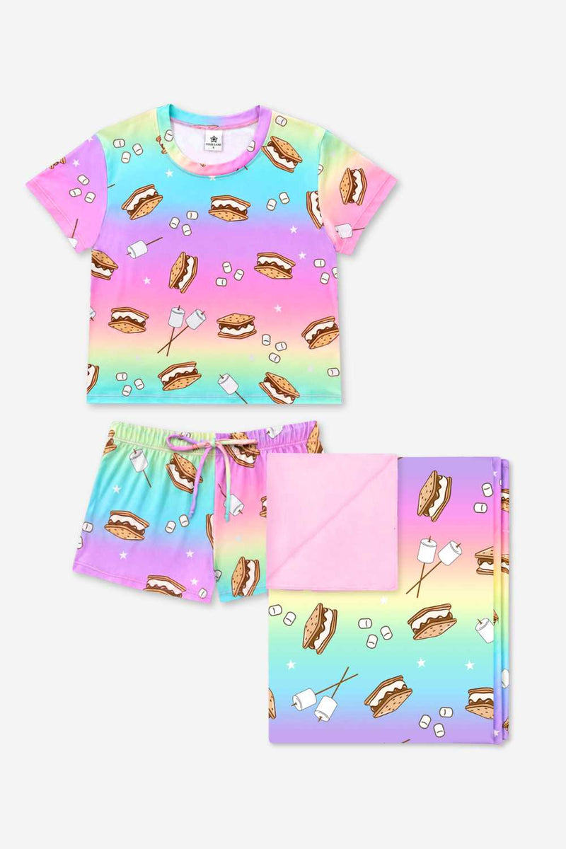 2 Pack Simply Soft Easy Tee & Dolphin Short & Reversible Blanket
