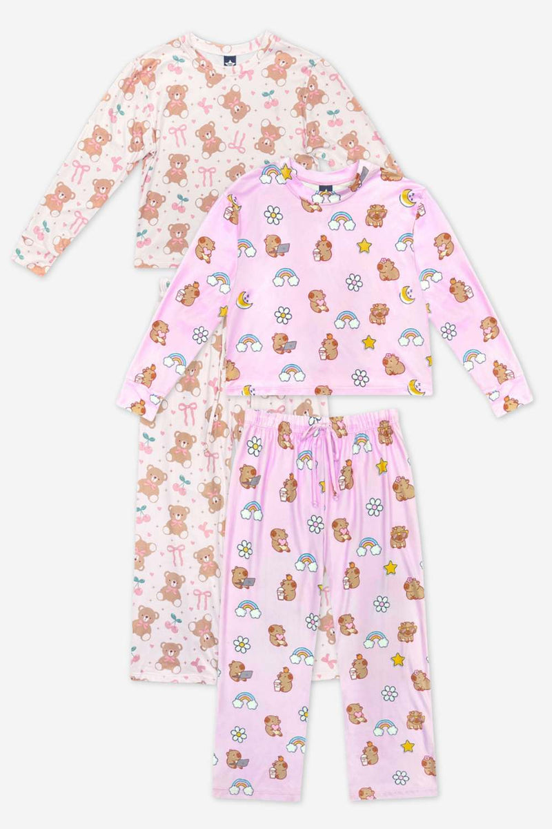 2-Pack Simply Soft L/S Wide Leg Lounge Set